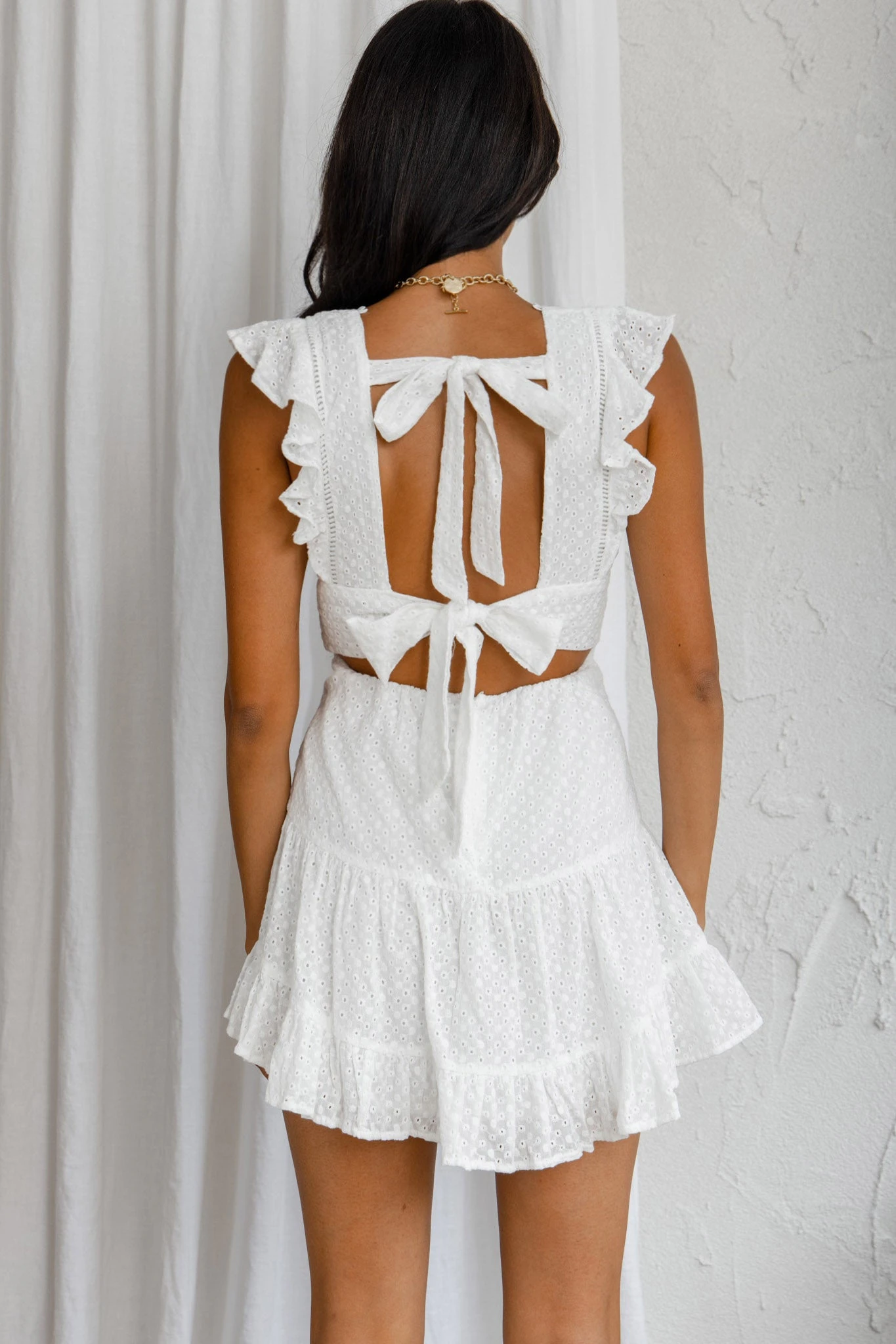 Sunshine Days Double Bow Back Dress White 4 Sunshine Days Double Bow Back Dress White - Image 2