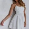Wishing And Hoping Lace-Up Back Dress White -Selfie Leslie Shop SR0341B 20WHITE 1