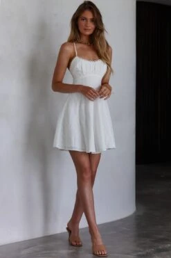 Wishing And Hoping Lace-Up Back Dress White 12 Wishing And Hoping Lace-Up Back Dress White -Selfie Leslie Shop SR0341B 20WHITE 2