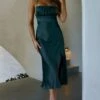 Lakoda Gathered Bust Bow Tie Back Midi Dress Forest Green -Selfie Leslie Shop SR0360B 20FOREST 20GREEN 2