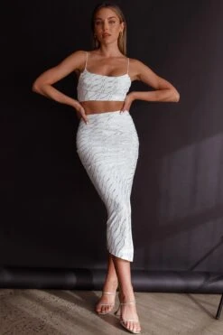 Maree Ruched Detail Midi Skirt White 16 Maree Ruched Detail Midi Skirt White -Selfie Leslie Shop SR0517D S 20WHITE 6