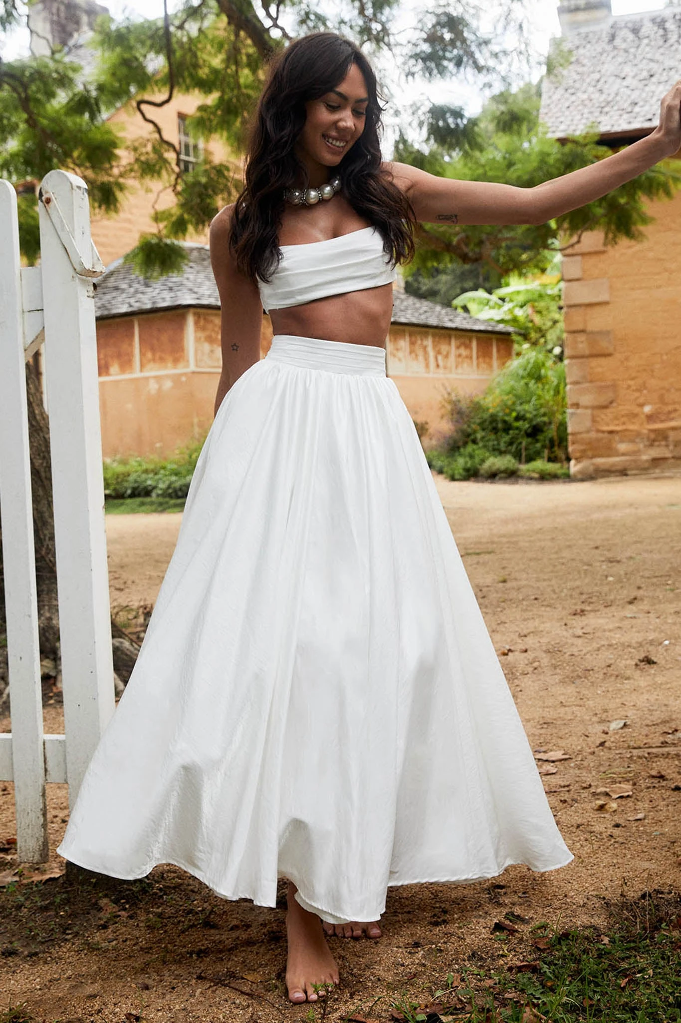 Love Songs Tied Back Maxi Skirt White 3 Love Songs Tied Back Maxi Skirt White
