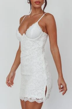 Juniper Moonlight Lace Mini Dress White 12 Juniper Moonlight Lace Mini Dress White -Selfie Leslie Shop SR0843H 20WHITE 4