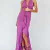 Zaphirah Halterneck Ruffle Dress Magenta 2 Zaphirah Halterneck Ruffle Dress Magenta -Selfie Leslie Shop SR1016H 20MAGENTA 1