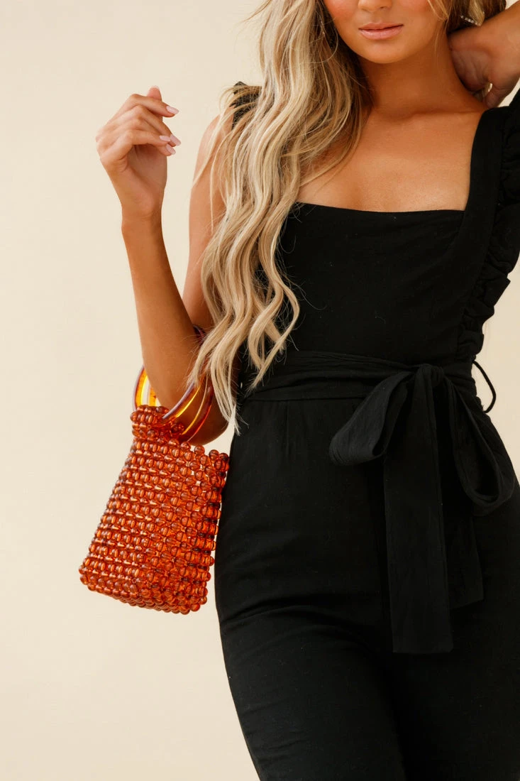 All For Love Square Neckline Ruffle Strap Jumpsuit Black 6 All For Love Square Neckline Ruffle Strap Jumpsuit Black - Image 4