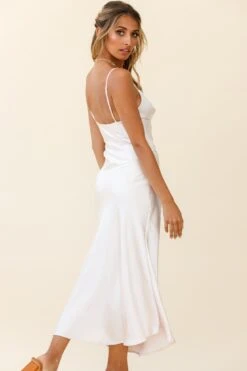 Downtown Cami Strap Front Split Midi Dress Champagne 13 Downtown Cami Strap Front Split Midi Dress Champagne -Selfie Leslie Shop ST2099B01 CHAMPAGNE 3