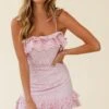 Houston Tied Shoulder Broderie Anglaise Top Blush -Selfie Leslie Shop ST2252D T BLUSH 4