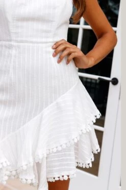 Candy Strapless Layered Ruffle Hem Dress White -Selfie Leslie Shop ST2271B WHITE 4