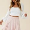 Wildflower Tassel Trim A-line Skirt Pink -Selfie Leslie Shop ST2408D PINK 7