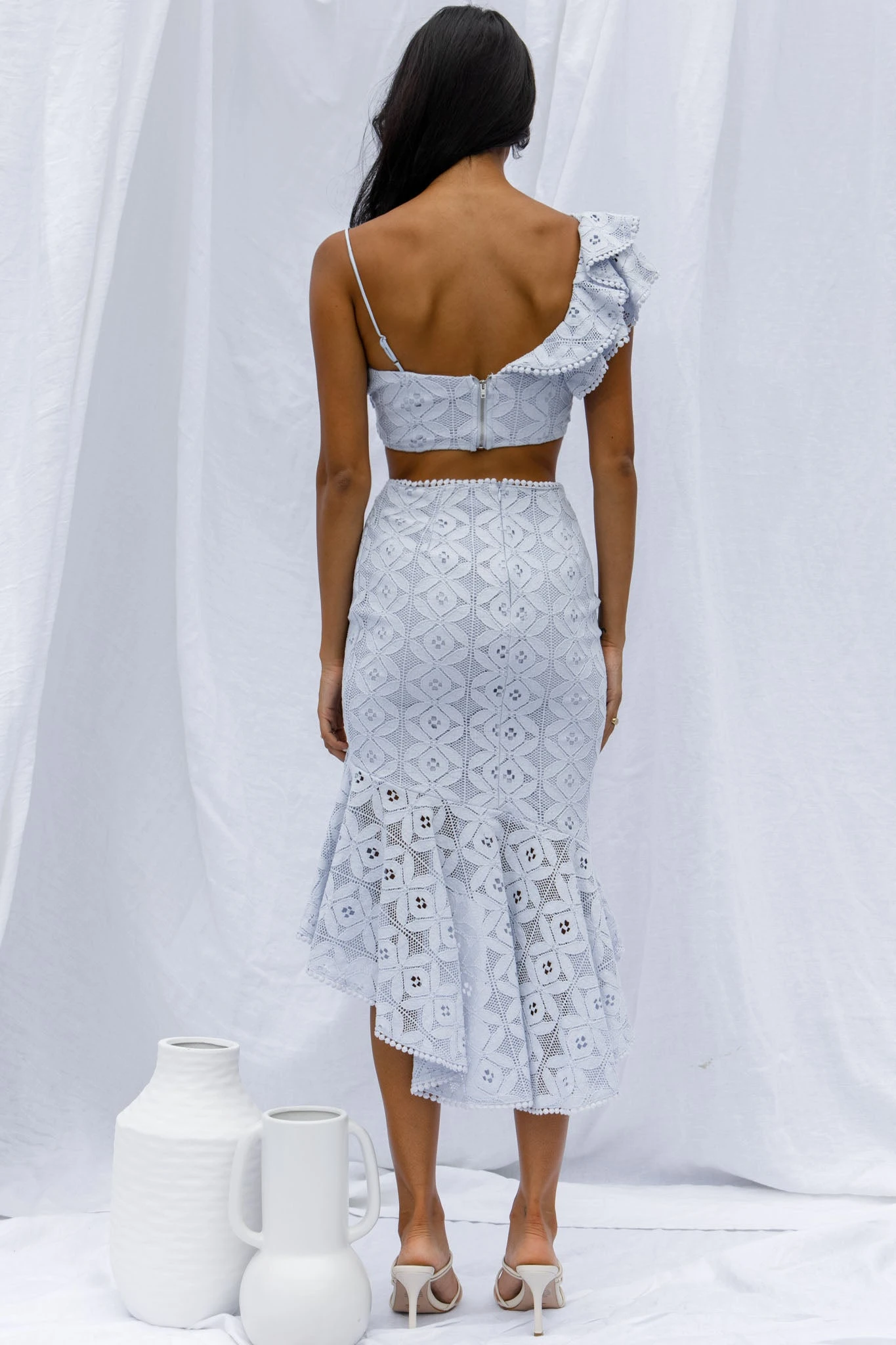 Talk About Me Asymmetrical Ruffle Hem Midi Skirt Steel Blue 8 Talk About Me Asymmetrical Ruffle Hem Midi Skirt Steel Blue - Image 6