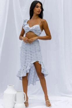 Talk About Me Ruffle Shoulder Twist Bust Crop Top Steel Blue 13 Talk About Me Ruffle Shoulder Twist Bust Crop Top Steel Blue -Selfie Leslie Shop ST2420DR06 T 20STEEL 20BLUE 6