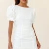 Icing On The Cake Open Back Ruched Dress White -Selfie Leslie Shop ST2446D WHITE 1
