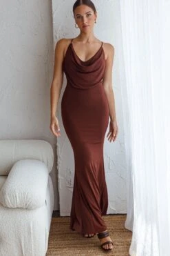 Myrah Draped Bust Mermaid Maxi Dress Mocha 12 Myrah Draped Bust Mermaid Maxi Dress Mocha -Selfie Leslie Shop ST2605D02 MOCHA 5
