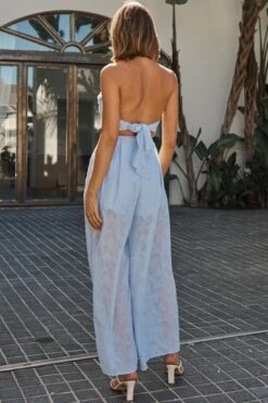 La Galerie Pintuck Pleat Bandeau Jumpsuit Steel Blue -Selfie Leslie Shop ST2830B 20STEEL 20BLUE 3