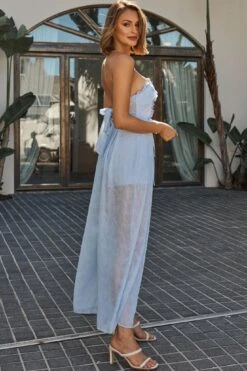 La Galerie Pintuck Pleat Bandeau Jumpsuit Steel Blue -Selfie Leslie Shop ST2830B 20STEEL 20BLUE 4