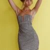 Dolce Life Low Back Mini Dress Houndstooth Black 1 Dolce Life Low Back Mini Dress Houndstooth Black -Selfie Leslie Shop ST3228D01 20BLACK 1