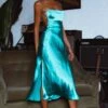 Dolce Life Low Back Midi Dress Teal