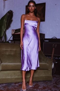 Dolce Life Low Back Midi Dress Lilac -Selfie Leslie Shop ST3228D 20LILAC 2