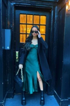 Kindred Spirit Strapless Gathered Bust Midi Dress Forest Green -Selfie Leslie Shop ST3273DFORESTGREEN