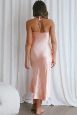 Kindred Spirit Strapless Gathered Bust Midi Dress Peach -Selfie Leslie Shop ST3273D 20PEACH 7