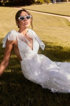 Chantilly Tied Shoulder Maxi Dress White 21 Chantilly Tied Shoulder Maxi Dress White -Selfie Leslie Shop ST3288D01WHITE 1