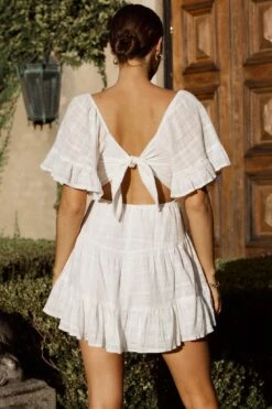 Sigourney Shirred Bust Dress White 19 Sigourney Shirred Bust Dress White -Selfie Leslie Shop ST3293B 20WHITE 9