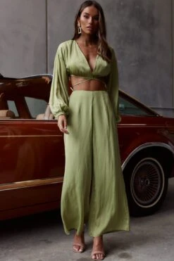 Lilian Long Sleeve Crop Top Olive -Selfie Leslie Shop ST3351B T 20OLIVE 9