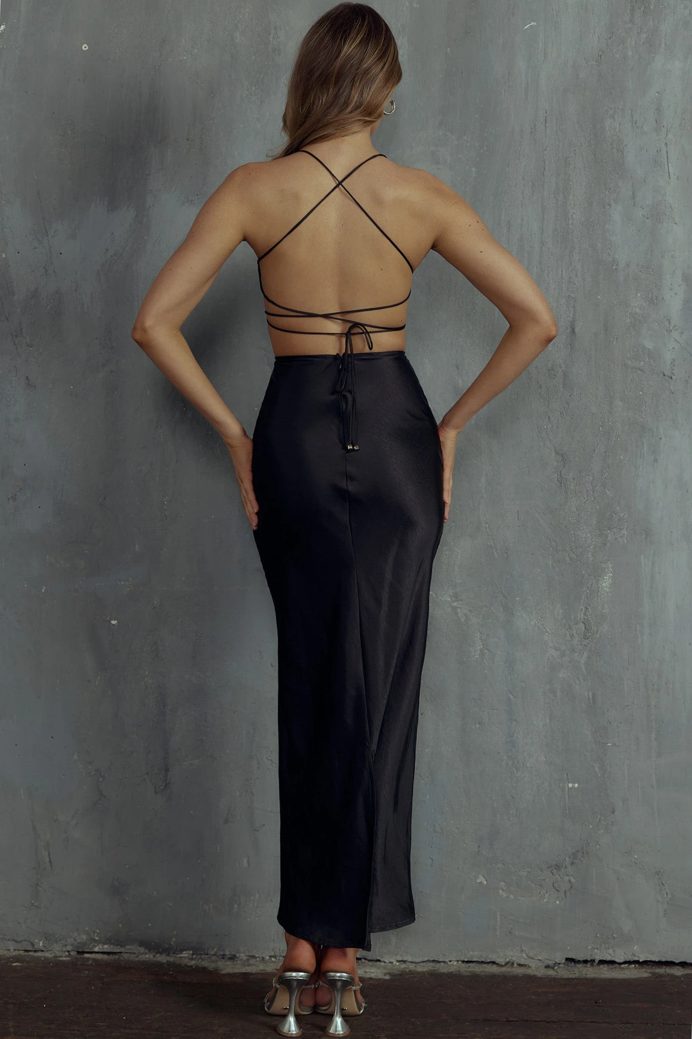 Heaven On Earth Lace-Up Back Maxi Dress Black 9 Heaven On Earth Lace-Up Back Maxi Dress Black - Image 7