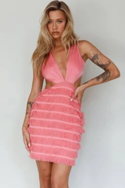 Jolie Fringing Detail Mini Dress Barbie Pink 19 Jolie Fringing Detail Mini Dress Barbie Pink -Selfie Leslie Shop ST3369B 20BARBIE 20PINK 9