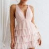 Auguste Tiered Frill Mini Dress Blush