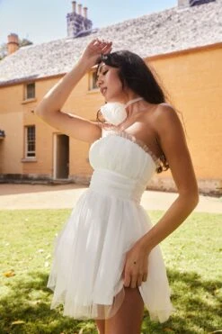 Fayette Strapless Mesh Mini Dress White 17 Fayette Strapless Mesh Mini Dress White -Selfie Leslie Shop ST3463DWHITE 2 2eeb5427 87c9 4d71 b64c fad924be1004