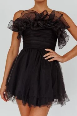 My Beloved Organza Frill Mini Dress Black 11 My Beloved Organza Frill Mini Dress Black -Selfie Leslie Shop ST3933H 20BLACK 4