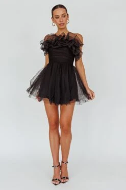 My Beloved Organza Frill Mini Dress Black 12 My Beloved Organza Frill Mini Dress Black -Selfie Leslie Shop ST3933H 20BLACK 5