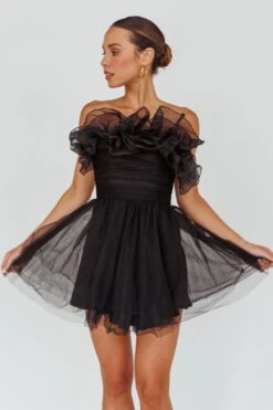 My Beloved Organza Frill Mini Dress Black 13 My Beloved Organza Frill Mini Dress Black -Selfie Leslie Shop ST3933H 20BLACK 6