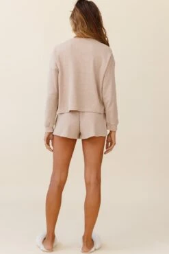 Sunday Dreaming Long Sleeve Waffle Knit Pullover Mocha 13 Sunday Dreaming Long Sleeve Waffle Knit Pullover Mocha -Selfie Leslie Shop ZES004 MOCHA 3