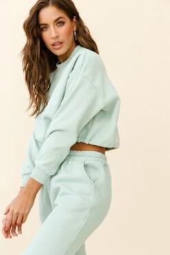 Monterey Long Sleeve Pull String Sweater Green -Selfie Leslie Shop ZES011 GREEN 7