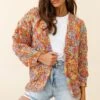 Santa Ana Chunky Knit Cardigan Funfetti -Selfie Leslie Shop ZGF001 FUNFETTI 1 3