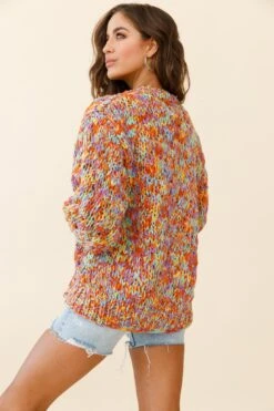 Santa Ana Chunky Knit Cardigan Funfetti -Selfie Leslie Shop ZGF001 FUNFETTI 3