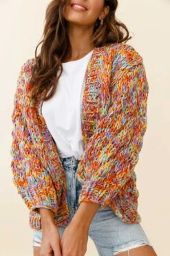Santa Ana Chunky Knit Cardigan Funfetti -Selfie Leslie Shop ZGF001 FUNFETTI 4