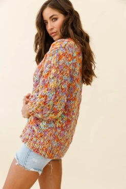 Santa Ana Chunky Knit Cardigan Funfetti -Selfie Leslie Shop ZGF001 FUNFETTI 5