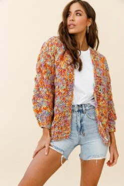 Santa Ana Chunky Knit Cardigan Funfetti -Selfie Leslie Shop ZGF001 FUNFETTI 6