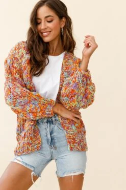 Santa Ana Chunky Knit Cardigan Funfetti -Selfie Leslie Shop ZGF001 FUNFETTI 8