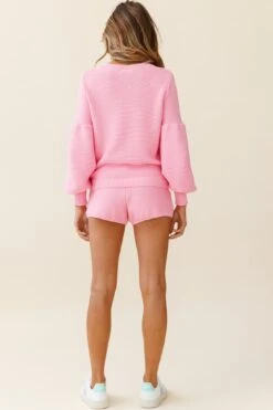 Cooper Drawstring Knit Shorts Hot Pink -Selfie Leslie Shop ZSA001 HOT PINK 4
