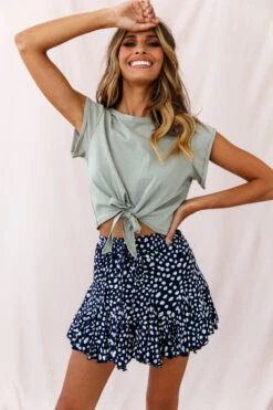 Robyn Flounce Polka Dot Mini Skirt Navy -Selfie Leslie Shop photo 1787 14254b14 s navy