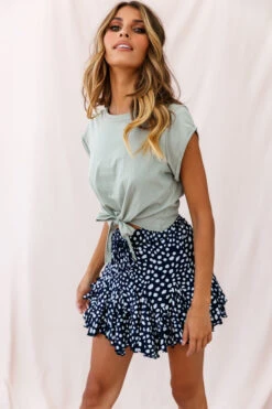 Robyn Flounce Polka Dot Mini Skirt Navy -Selfie Leslie Shop photo 1793 14254b14 s navy