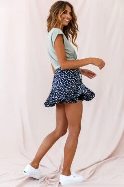 Robyn Flounce Polka Dot Mini Skirt Navy -Selfie Leslie Shop photo 1798 14254b14 s navy
