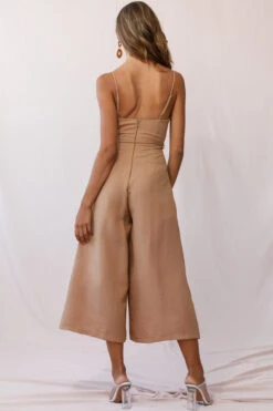 Charlie Structured Wide Leg Jumpsuit Tan 10 Charlie Structured Wide Leg Jumpsuit Tan -Selfie Leslie Shop photo 1835 62453b tan