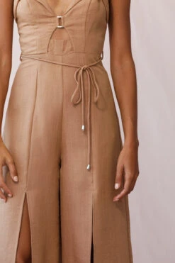 Charlie Structured Wide Leg Jumpsuit Tan 11 Charlie Structured Wide Leg Jumpsuit Tan -Selfie Leslie Shop photo 1844 62453b tan