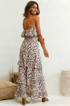 Zulu Frill Bust Front Split Maxi Dress Animal Print Mocha -Selfie Leslie Shop photo 203 62355d01 mocha