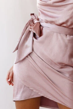 Bebe Satin Cowl Neck Wrap Dress Rose Gold 15 Bebe Satin Cowl Neck Wrap Dress Rose Gold -Selfie Leslie Shop photo 2173 62327b rose gold